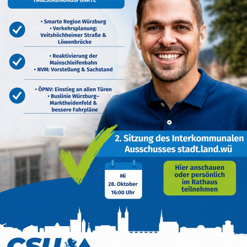 📢 2. Sitzung des Interkommunalen Ausschusses Stadt und Landkreis Würzburg🏛️ Wesentliche öffentliche... 📢 2. Sitzung des Interkommunalen Ausschusses Stadt und Landkreis Würzburg🏛️ Wesentliche öffentliche...
